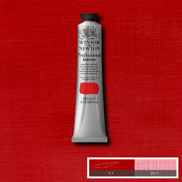 Winsor & Newton Professional Acrylic 200ml — Napht Red Lt