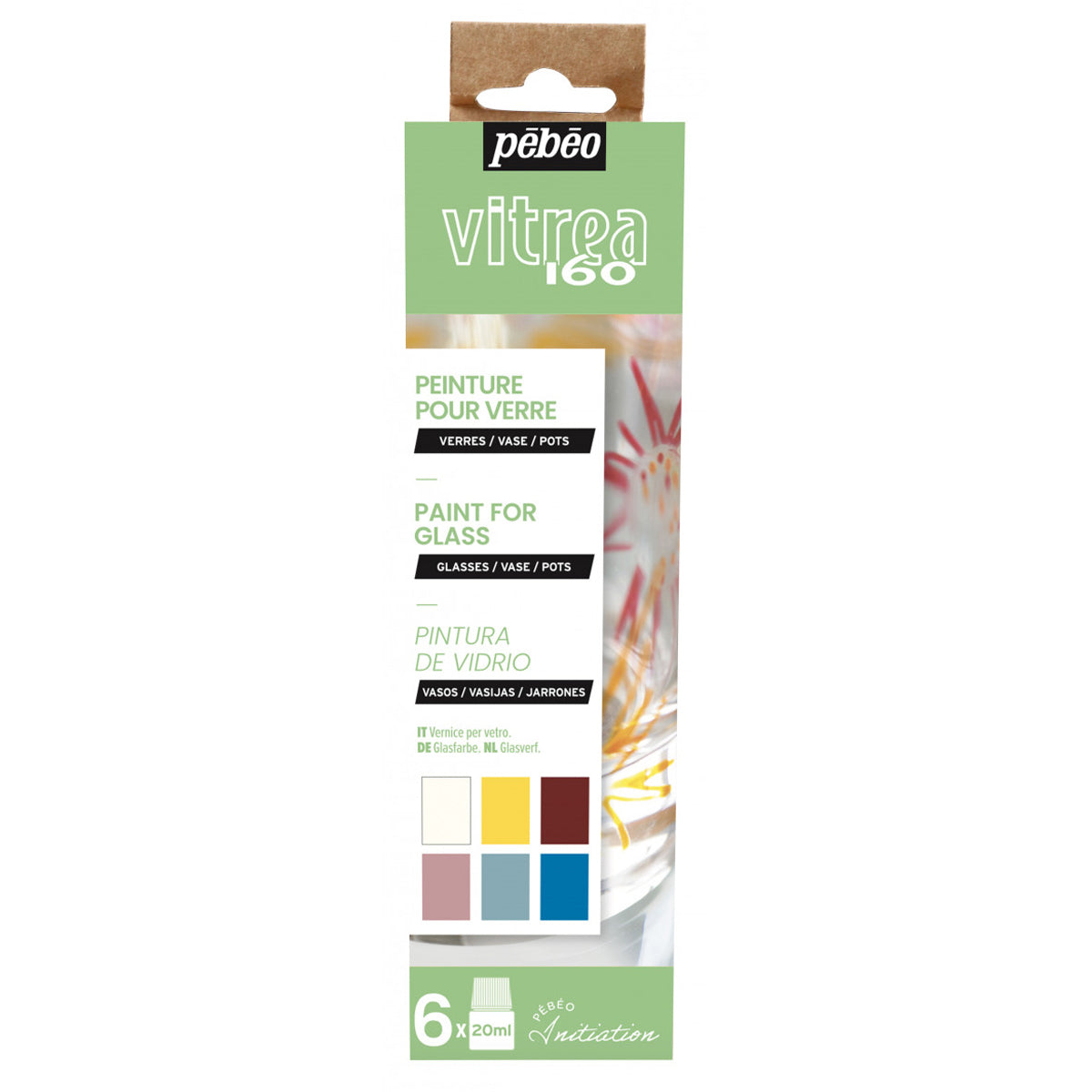 Pebeo Vitrea 160 Initiation Set - 6x12ml - Glass Paint