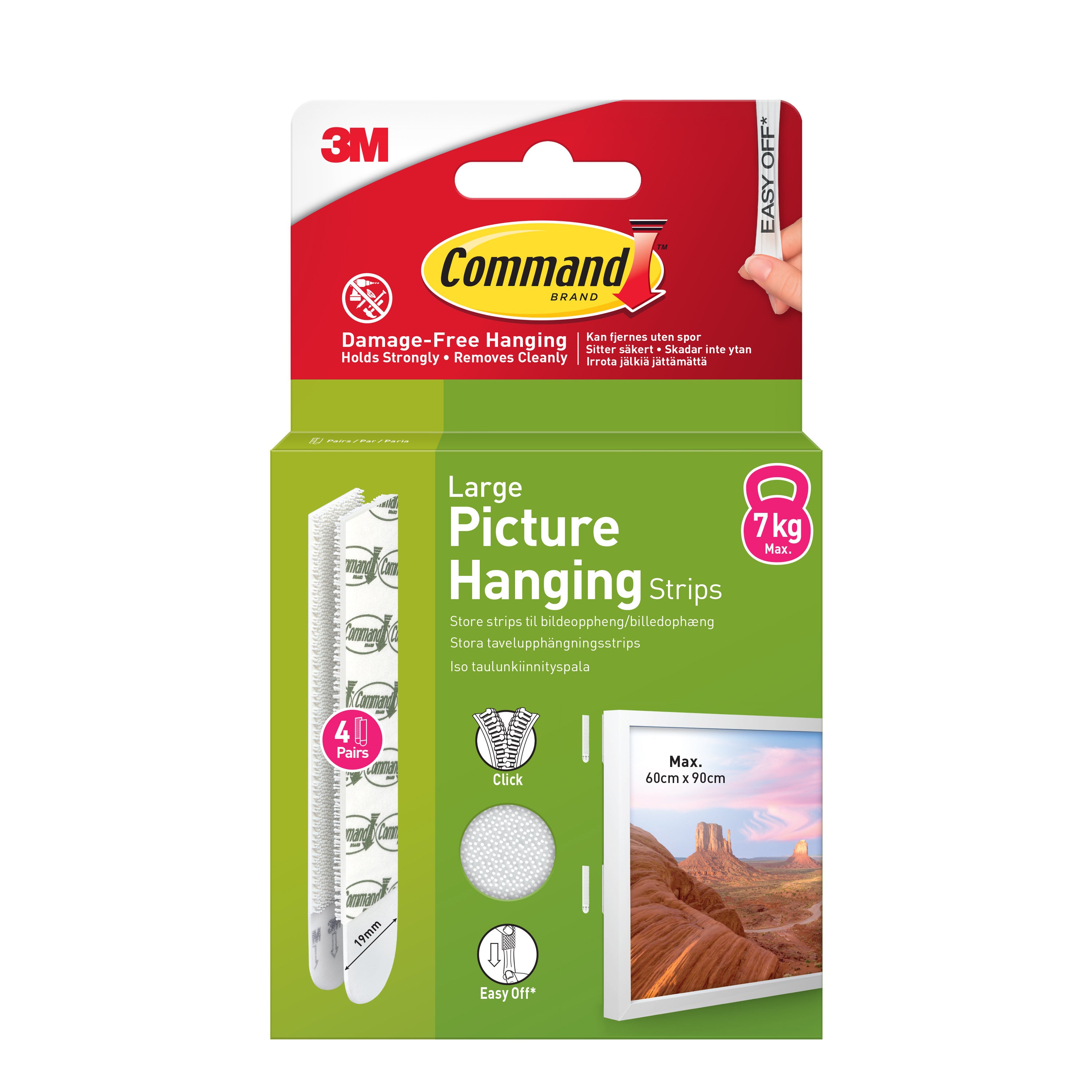 3M Command Large Picture Hanging Strips Pack of 4