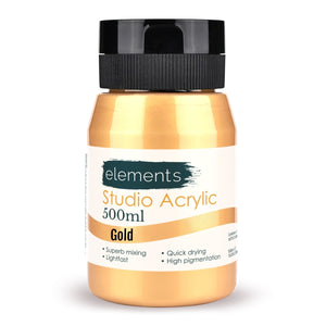 Elements Artists Acrylic 500ml — Gold