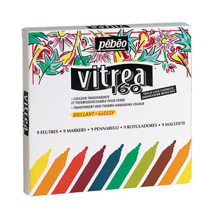Pebeo Vitrea 160 9 Assorted Glossy Markers