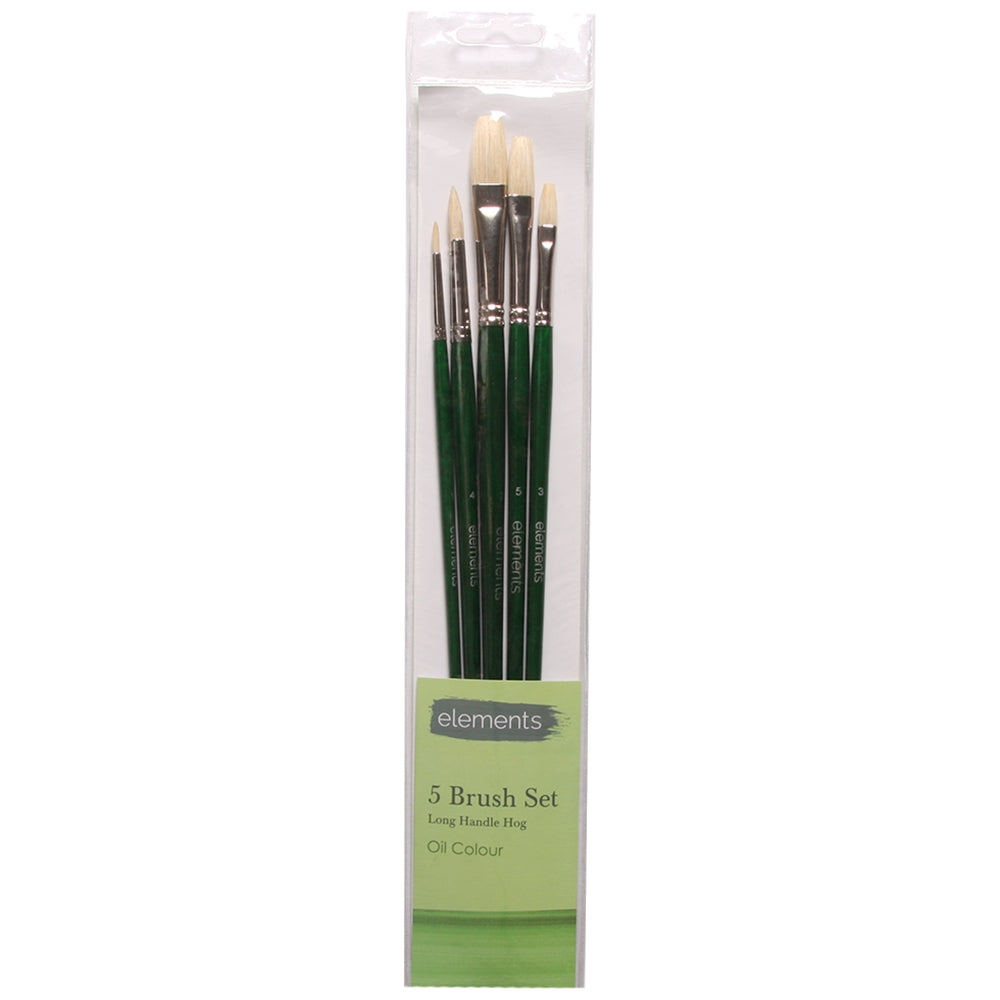 Elements Oil Long Handle Brushes — 5 Pack