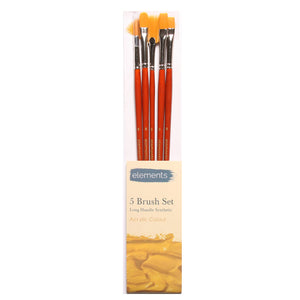Elements Acrylic 5 Long Handle Brush Plastic Wallet