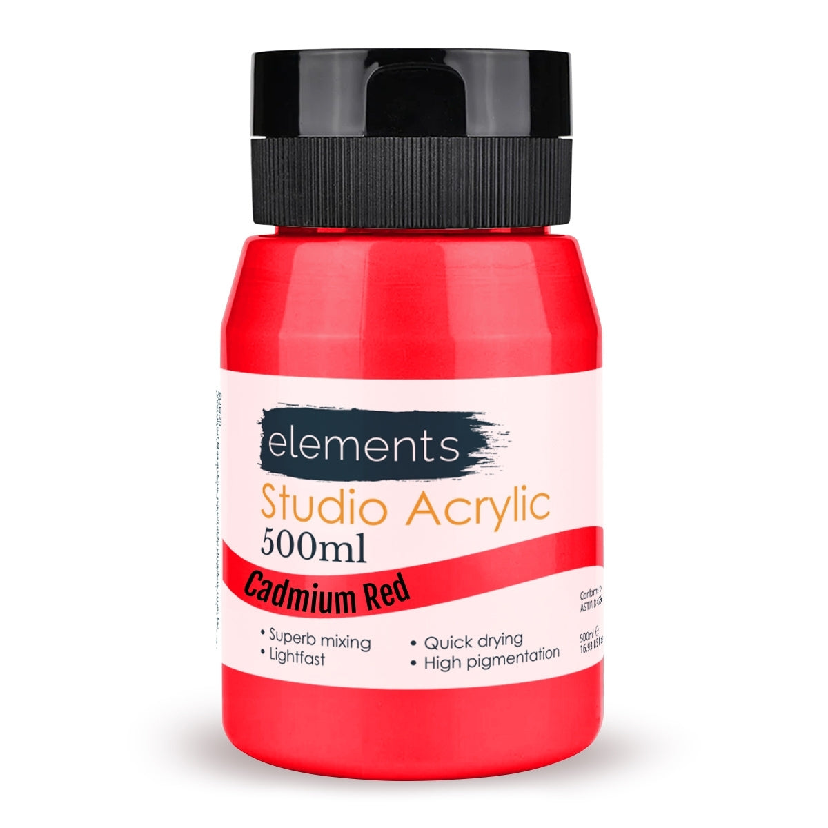 Elements Artists Acrylic 500ml — Cadmium Red