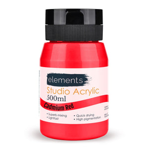 Elements Artists Acrylic 500ml — Cadmium Red
