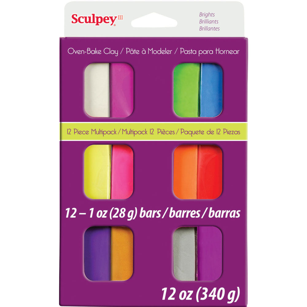 Sculpey III Multi Pack – Brights, 12 x 1oz
