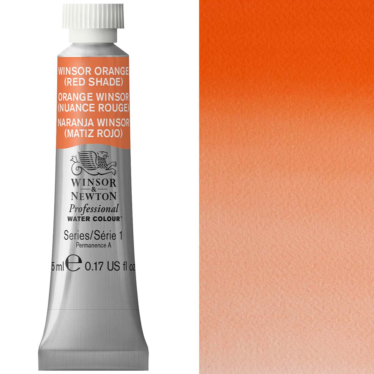 Winsor & Newton Professional Watercolour 5ml — Winsor Orange Red Shade