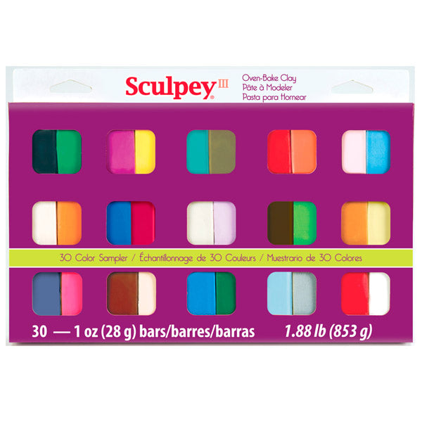 Sculpey III Sampler Set – 30 Colours