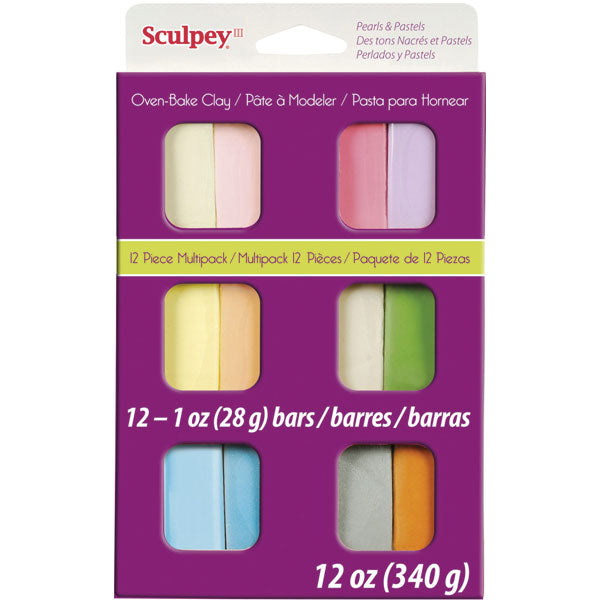 Sculpey III Multi Pack – Pastels, 12 x 1oz