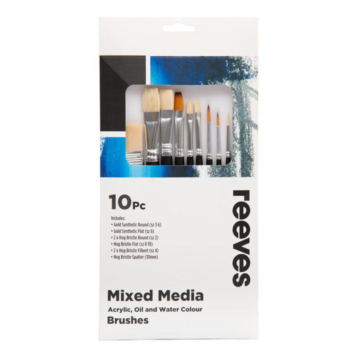 Reeves Mixed Media Brush Set 10pc - Short Handle