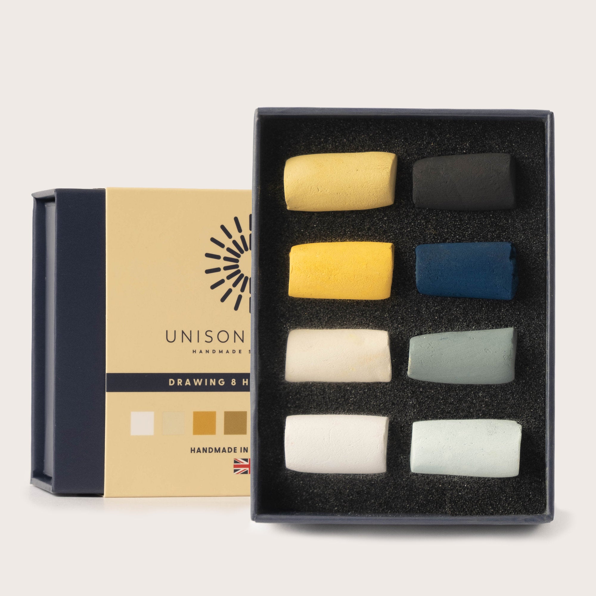 Drawing 8 Half Stick Soft Pastel Set by Unison Colour - 2026 packaging