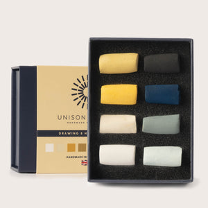 Drawing 8 Half Stick Soft Pastel Set by Unison Colour - 2026 packaging