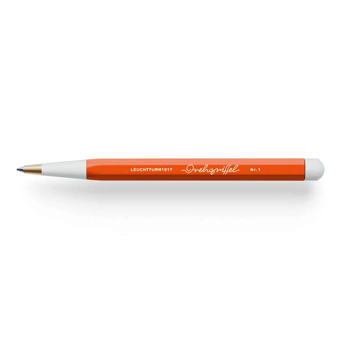 Leuchtturm1917 Drehgriffel Collection – 2026 Colours, Pumpkin pen with twist mechanism, made from aluminium and brass.
