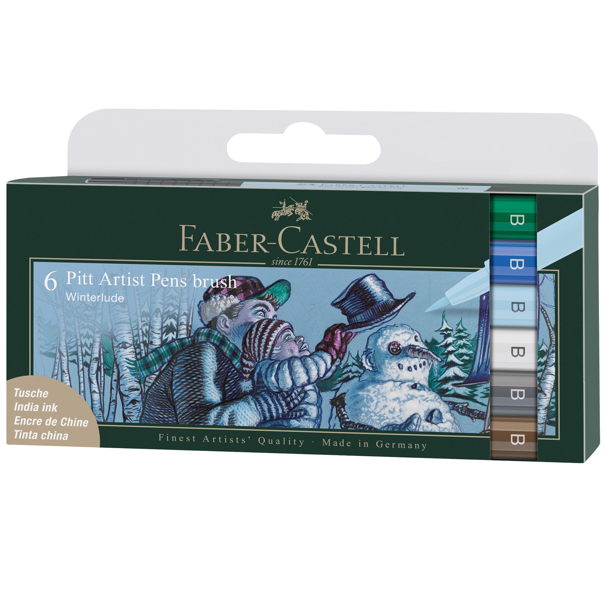 Faber-Castell Pitt Artist Brush Pen Wallet of 6 Winterlude