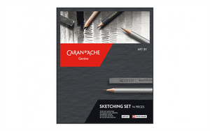 Caran d'Ache ART BY Sketching Mixed Media Set - 14 piece graphite and charcoal sketching assortment in presentation box