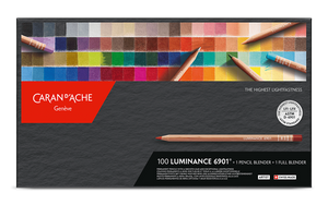 Caran d'Ache Luminance 6901 colour pencils - box of 100 with 2 blenders