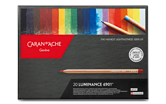 Caran d'Ache Luminance 6901 colour pencils - box of 20 assorted