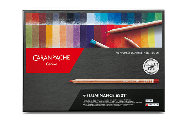 Caran d'Ache Luminance 6901 colour pencils - box of 40