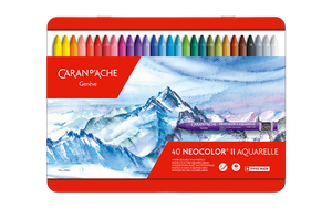 Caran d'Ache Neocolor II water-soluble wax pastels - box of 40 colours