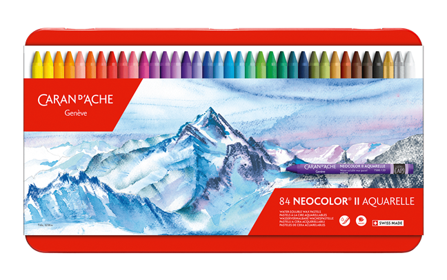 Caran d'Ache Neocolor II water-soluble wax pastels - box of 84 colours