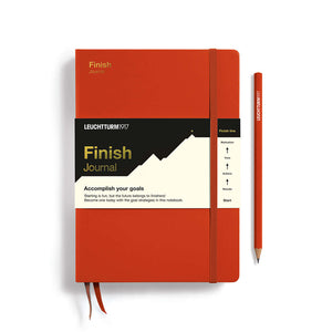 Leuchtturm Finish Journal – Medium (A5) Hardcover (English) shown with pencil