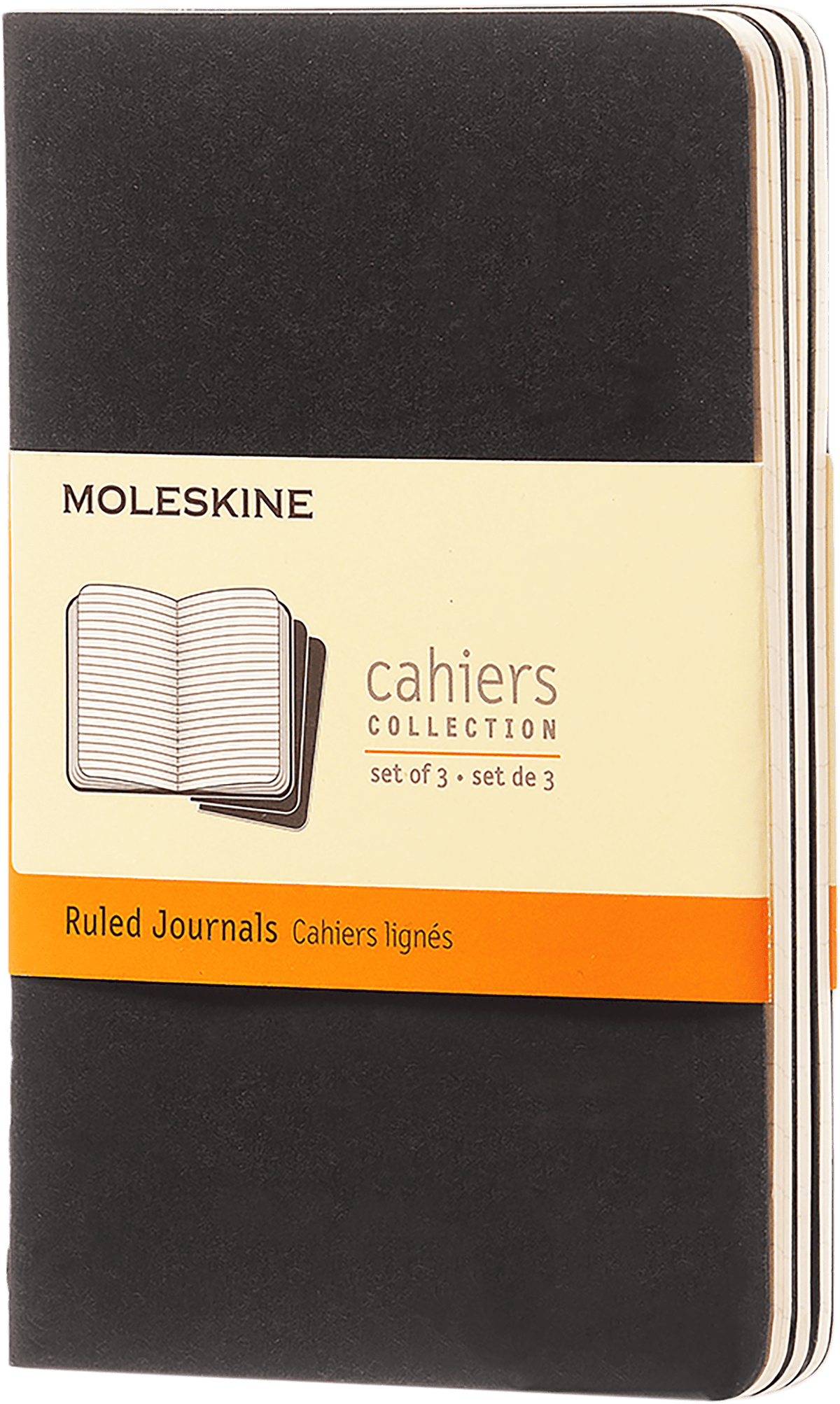 Moleskine Cahier Large Ruled Journal - Black, Set of 3