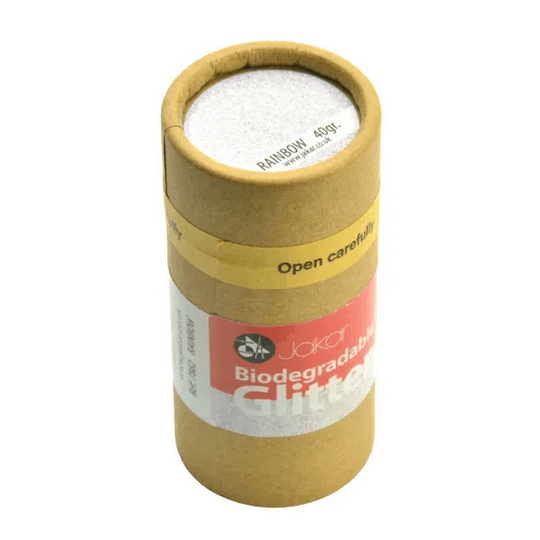 Jakar Biodegradable Fine Glitter – 40 g eco-friendly craft supply in a cardboard jar