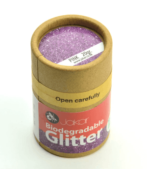 Jakar Biodegradable Fine Glitter 20 g – Eco Craft Glitter Range in a 20 g jar with pink shimmer, ideal for crafts and classrooms.