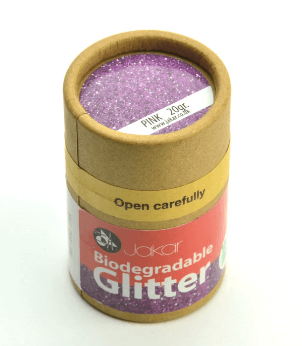 Jakar Biodegradable Fine Glitter 20 g – Eco Craft Glitter Range in a 20 g jar with pink shimmer, ideal for crafts and classrooms.