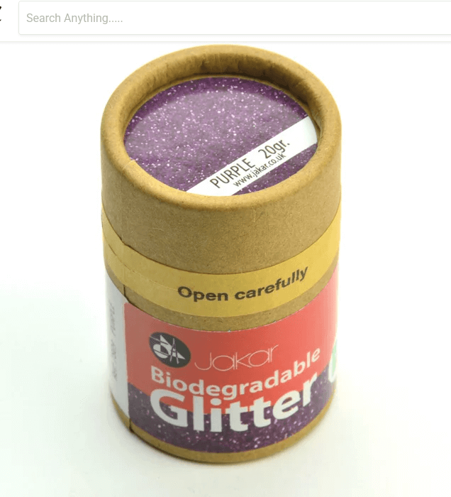 Jakar Biodegradable Fine Glitter 20 g – Eco Craft Glitter Range in purple jar for eco-friendly crafting.