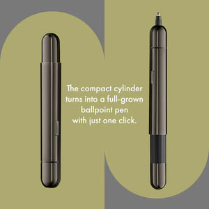 LAMY pico Lx Set – Pocket-Pen Gift Set in Leather Case featuring a compact pen with ruthenium finish and innovative push mechanism.