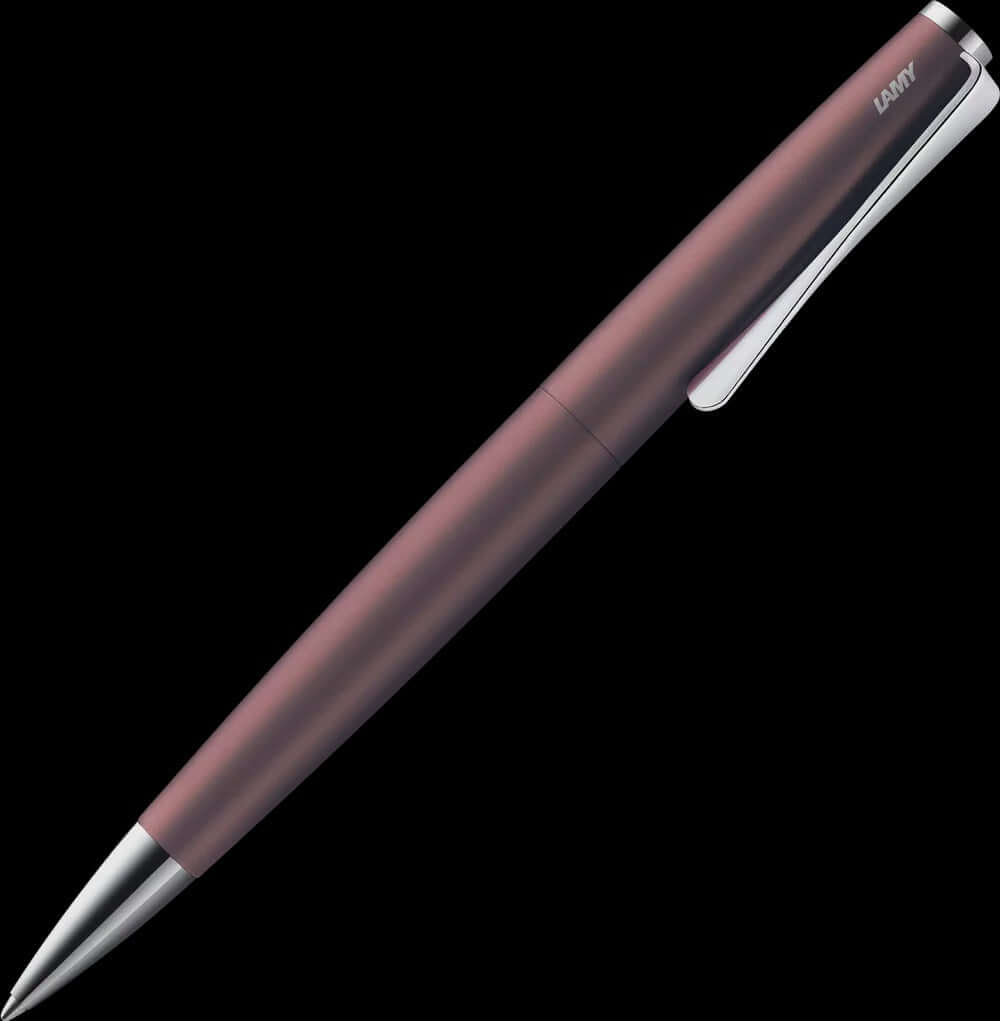 LAMY Studio Orion Matt Ballpoint Pen – Special Edition 2025 in deep plum-brown matte finish with chrome accents and propeller-clip design.