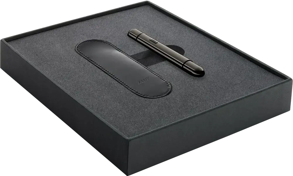LAMY pico Lx Set – Pocket-Pen Gift Set in Leather Case with ballpoint pen and leather case in packaging