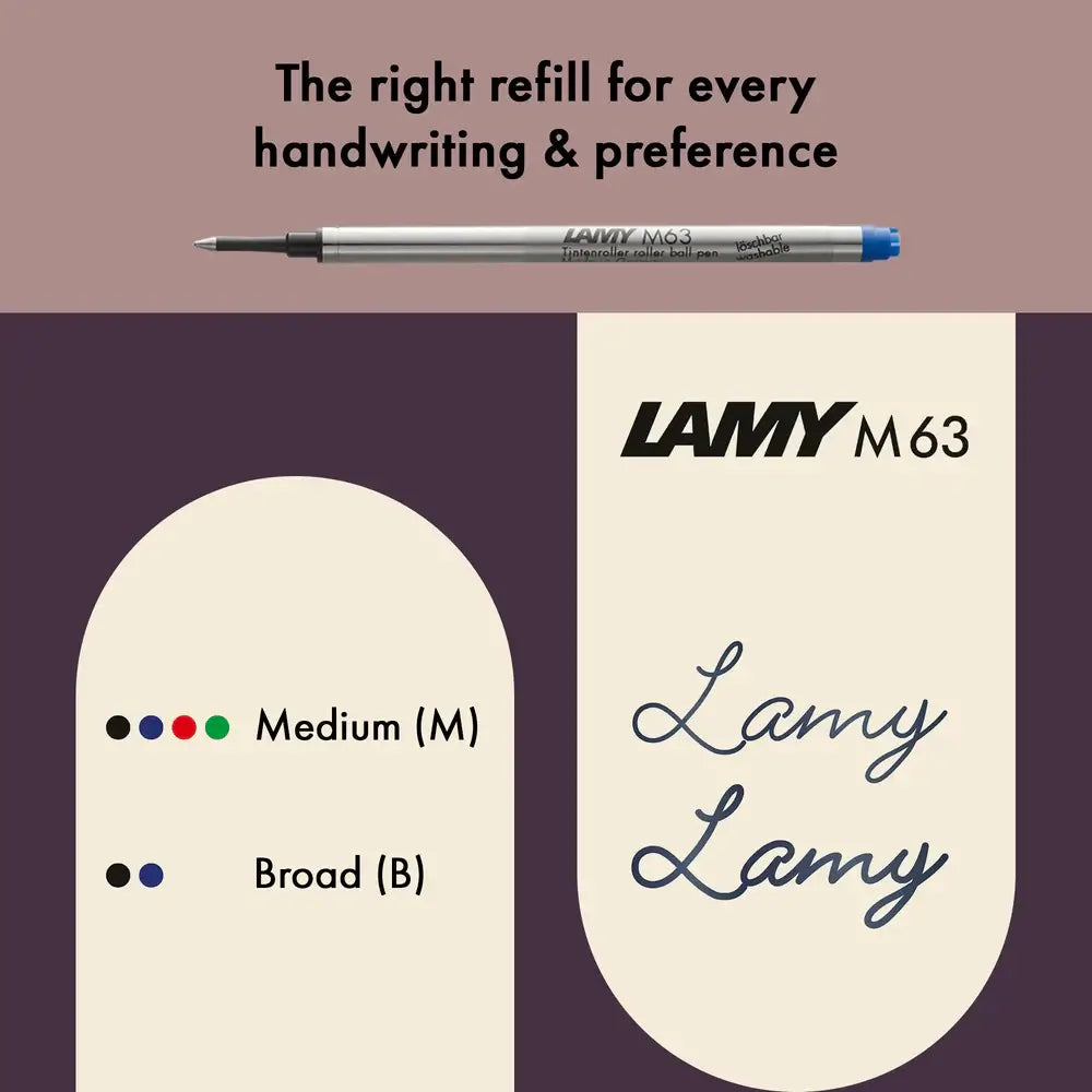 LAMY M63 refill options for handwriting and preference in medium and broad, compatible with Lamy Studio Orion Matt Rollerball Pen – Special Edition 2025