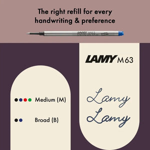 LAMY M63 refill options for handwriting and preference in medium and broad, compatible with Lamy Studio Orion Matt Rollerball Pen – Special Edition 2025