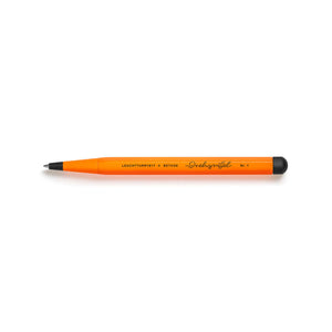 Leuchtturm1917 Drehgriffel Nr. 1 – Luminous Edition Ballpoint Pen in neon orange with black accents, made from aluminium and brass.