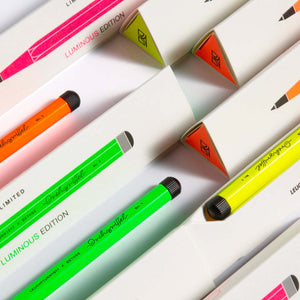Leuchtturm1917 Drehgriffel Nr. 1 – Luminous Edition Ballpoint Pen in vibrant neon colors with packaging