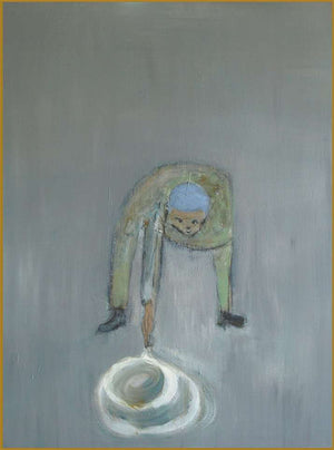Man Drawing Chalk Circles by Paul Yates