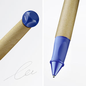 LAMY abc Mechanical Pencil with maple wood grip and blue tip for easier writing for children.