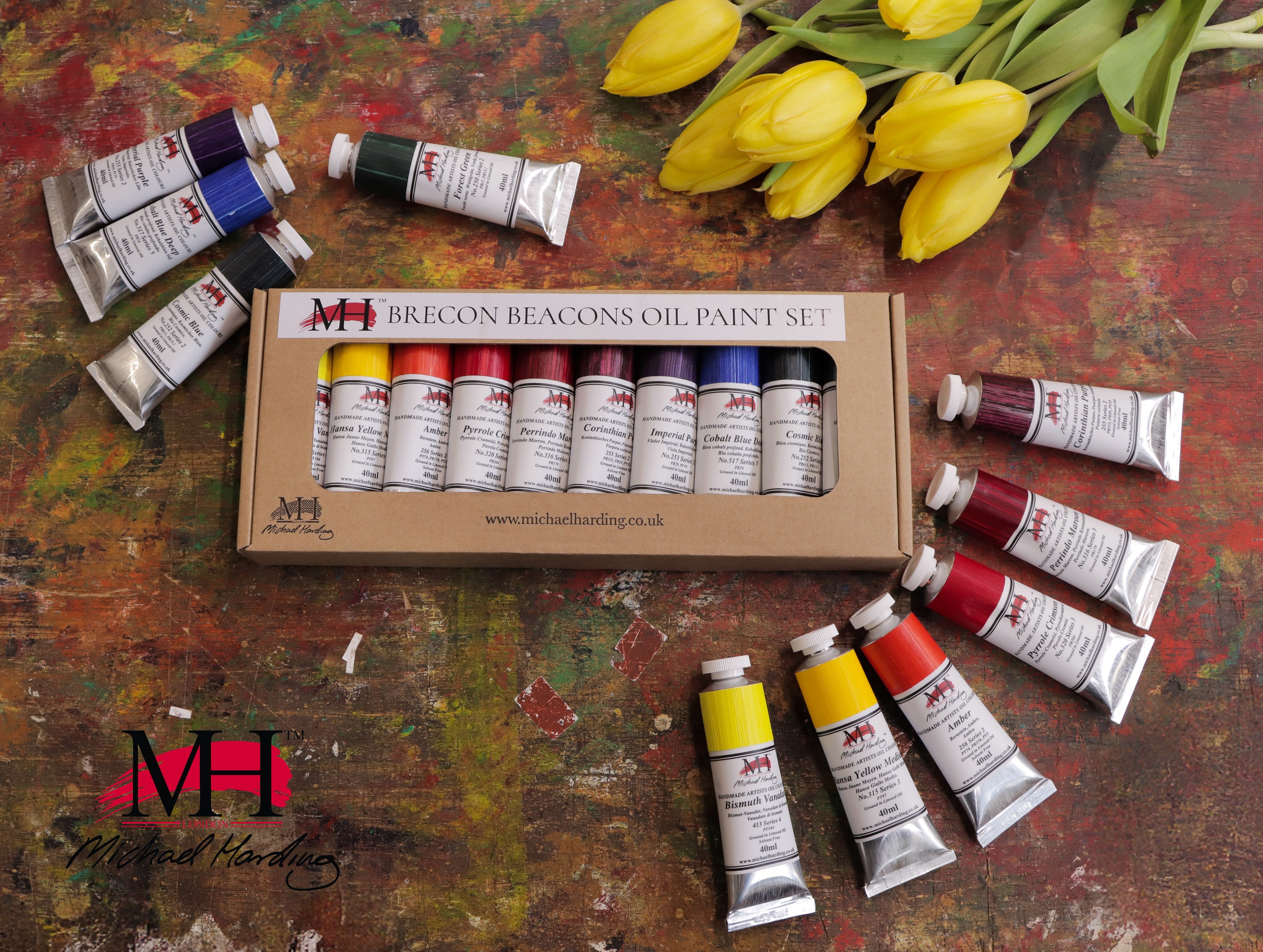 Michael Harding Brecon Beacons Set with painted colour swatches