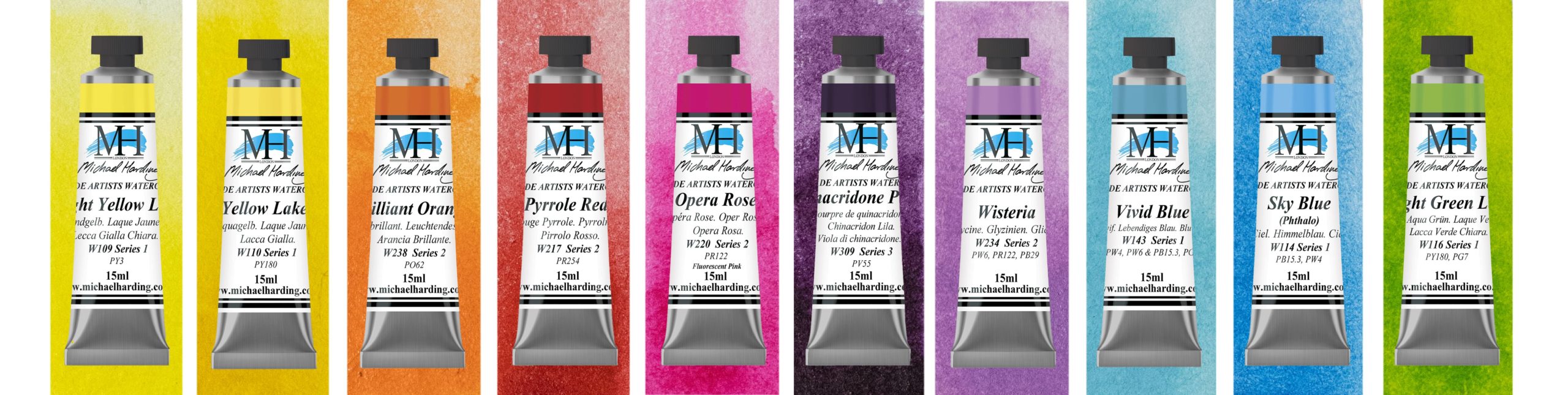 Michael Harding watercolour tubes - Vivid Set