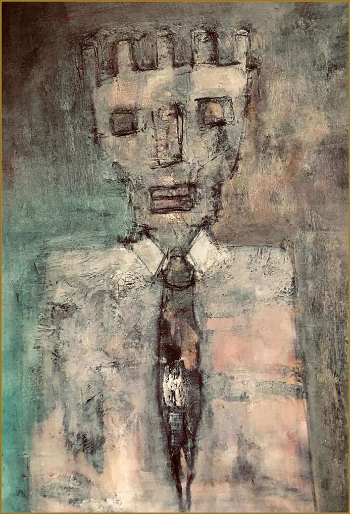 Nosmo King by Paul Yates – original mixed media on canvas
