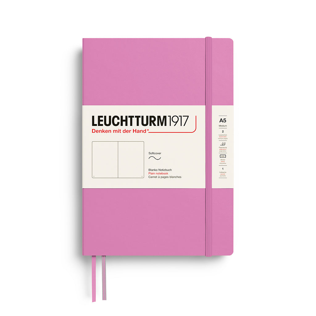 Leuchtturm1917 Classic Notebook A5 Softcover - Bubblegum, Plain (New Colours 2027)