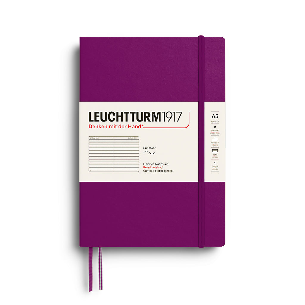 Leuchtturm1917 Classic Notebook A5 Softcover - Burgundy, Ruled (New Colours 2027)