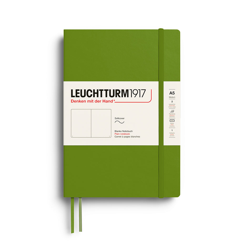 Leuchtturm1917 Classic Notebook A5 Softcover - Moss, Plain (New Colours 2027)
