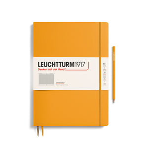 Leuchtturm1917 Master Slim Notebook A4+ Hardcover – 100gsm in yellow with pencil