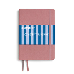 LEUCHTTURM1917 Covered for Sunshine A5 notebook in Beach Rose, linen hardcover dotted