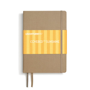 LEUCHTTURM1917 Covered for Sunshine A5 notebook in Dune, linen hardcover dotted