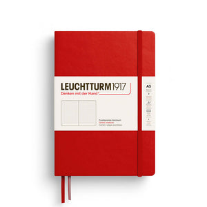 Leuchtturm1917 Notebook A5 Hardcover – 2026 Colours, Plain / Dotted / Lined / Squared in red, showcasing elegant design and quality.