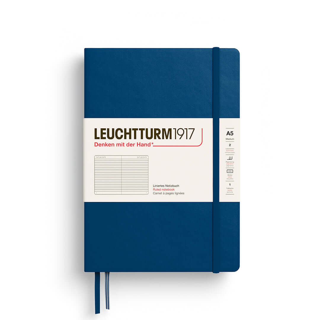 Leuchtturm1917 Notebook A5 Hardcover – 2026 Colours, Plain / Dotted / Lined / Squared displayed in new blue shade.